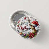 kerstcadeau voor prettige feestdagen ronde button 3,2 cm (Voorkant /achterkant)