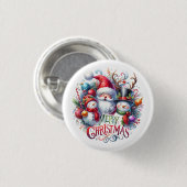 kerstcadeau voor prettige feestdagen ronde button 3,2 cm (Voorkant /achterkant)