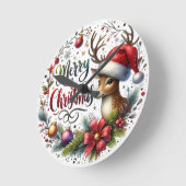 kerstcadeau voor prettige feestdagen ronde klok (Hoek)