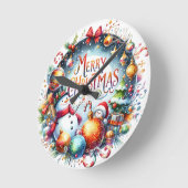 kerstcadeau voor prettige feestdagen ronde klok (Hoek)