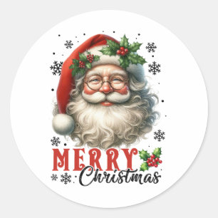 kerstcadeau voor prettige feestdagen ronde sticker