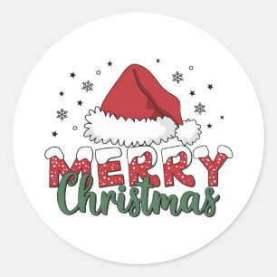 kerstcadeau voor prettige feestdagen ronde sticker