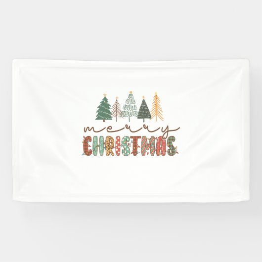 kerstcadeau voor prettige feestdagen spandoek (Horizontaal)