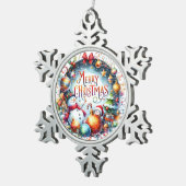 kerstcadeau voor prettige feestdagen tin sneeuwvlok ornament (Rechts)