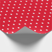 kerstcadeau voor Red & White Small Polka Dot Party Cadeaupapier (Hoek)
