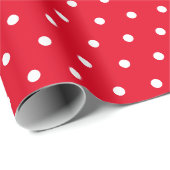 kerstcadeau voor Red & White Small Polka Dot Party Cadeaupapier (Rol Hoek)