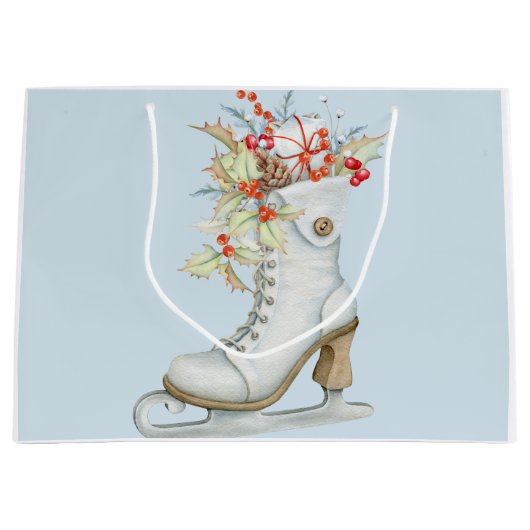 kerstcadeau voor Schaats met kerstcadeau Groot Cadeauzakje (Voorkant)
