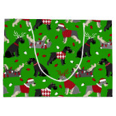 kerstcadeau voor Schnauzer Large Gift Bag Groot Cadeauzakje (Achterkant)