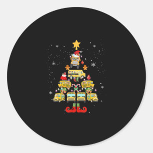 kerstcadeau voor schoolbuschauffeur ronde sticker