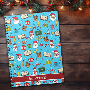 Kerstcadeau voor schoolleraar gepersonaliseerd notitieboek