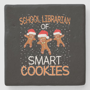 Kerstcadeau voor schoollibrarische mart stenen onderzetter