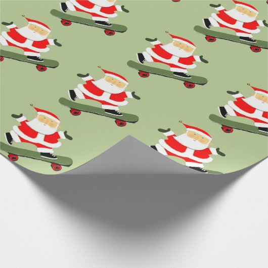 kerstcadeau voor skateboarden cadeaupapier (Hoek)