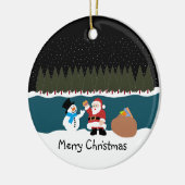 kerstcadeau voor Snowman met kerstmis Keramisch Ornament (Links)