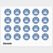 kerstcadeau voor snowman ronde sticker (Vel)