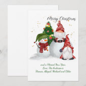 kerstcadeau voor Snowmen Holiday Feestdagenkaart (Voorkant / Achterkant)
