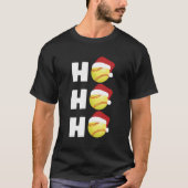 Kerstcadeau voor softbalspeler coach 'ho ho ho ho t-shirt (Voorkant)