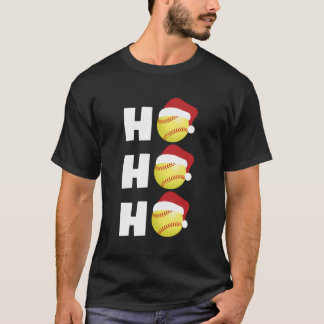 Kerstcadeau voor softbalspeler coach 'ho ho ho ho t-shirt