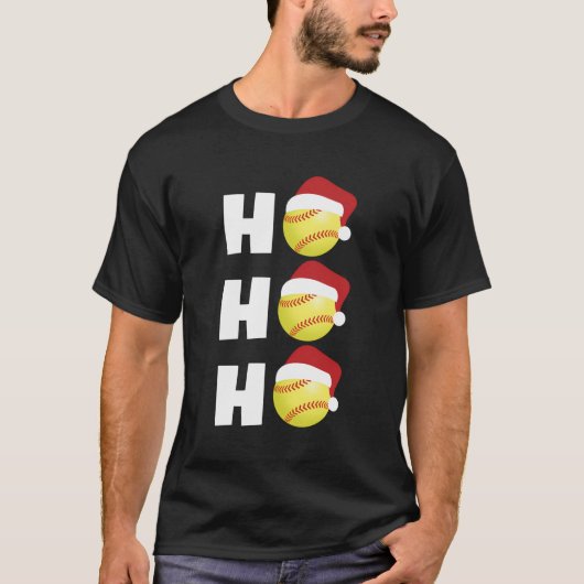 Kerstcadeau voor softbalspeler coach 'ho ho ho ho t-shirt (Voorkant)