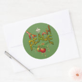 kerstcadeau voor Teach-Peace Ronde Sticker (Envelop)