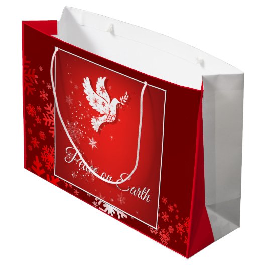 kerstcadeau voor veel plezier large cadeautasje (Achterkant Gekanteld)