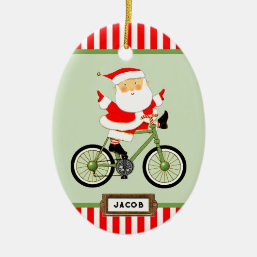Kerstcadeau voor wielrenner keramisch ornament (Voorkant)