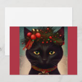 kerstcadeau voor zwarte kat T-shirt Feestdagenkaart (Voorkant / Achterkant)