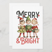 Kerstcadeau vrolijk en fel kaart (Voorkant / Achterkant)