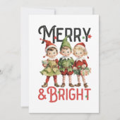 Kerstcadeau vrolijk en stralend kaart (Voorkant)