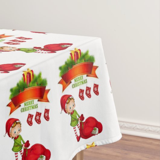 kerstcadeau, vrolijk kerstfeest tafelkleed (Voorbeeld)