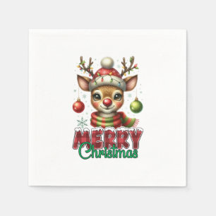 Kerstcadeau Vrolijk Kerstrendier Servet