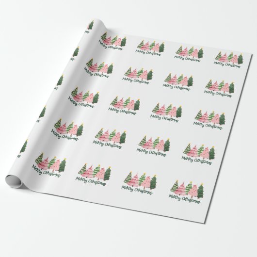 Kerstcadeau Vrolijke kerstboom Cadeaupapier (Uitgerold)
