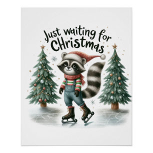 Kerstcadeau wachten op kerst perfect poster