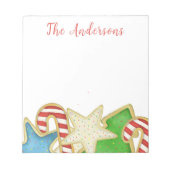 kerstcadeau Whimsical Holiday Cookies Fun Notitieblok (Voorkant)