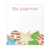 kerstcadeau Whimsical Holiday Cookies Fun Notitieblok (Voorkant)