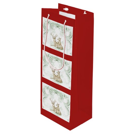 kerstcadeau wijn cadeautas (Voorkant Gekanteld)