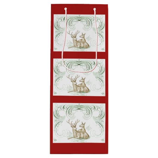 kerstcadeau wijn cadeautas (Voorkant)