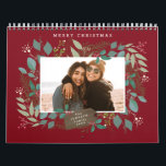 Kerstcadeau Winter Foliage Red Green Photo Kalender<br><div class="desc">Oorspronkelijke hand getrokken winterkreet met eucalyptus,  heilig,  mistletoe foto-lijst; met volledige aftapfoto's op elke pagina en achterzijde.</div>