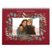 Kerstcadeau Winter Foliage Red Green Photo Kalender (Hoes)
