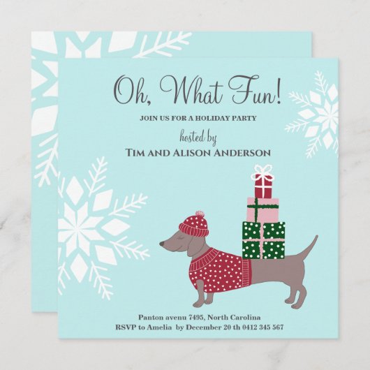 kerstcadeau Winter Holyday Kaart (Voorkant / Achterkant)