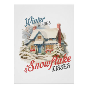 Kerstcadeau Winterwensen Kusjes Perfect Poster