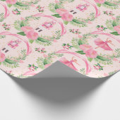 Kerstcadeau Wrap Roze Notenkraker en Ballerina Cadeaupapier (Hoek)