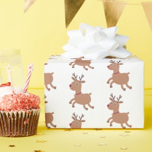 Kerstcadeau wrap schattig rendier cadeaupapier (Verjaardagsfeest)
