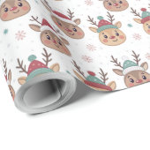 Kerstcadeau wrap schattig rendier cadeaupapier (Rol Hoek)