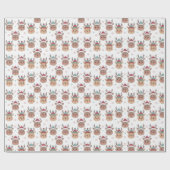 Kerstcadeau wrap schattig rendier cadeaupapier (Vlak)