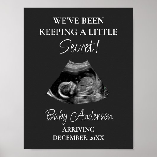 Kerstcadeau zwangerschap aankondiging poster (Voorkant)