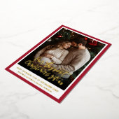 Kerstcadeau zwangerschapsaankondiging foto folie feestdagenkaart (Gedraaid)