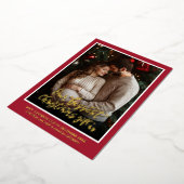 Kerstcadeau zwangerschapsaankondiging foto folie feestdagenkaart (Gedraaid)