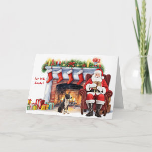 Kerstcadeau Zwart Witte Bull Terrier Hond Kerstfee Feestdagen Kaart