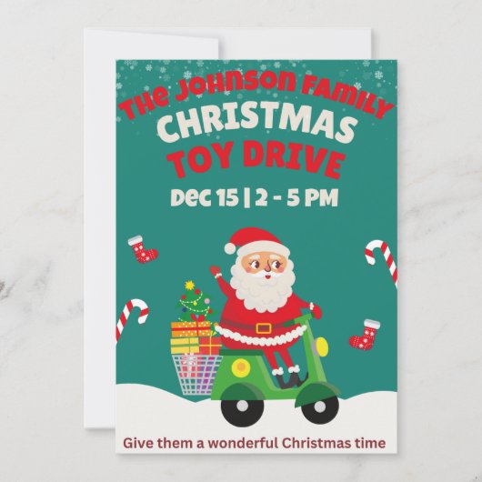 Kerstcadeauactie Familie- of bedrijfschariteit Kaart (Voorkant)