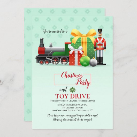 Kerstcadeauactie Feest Uitnodiging (Voorkant / Achterkant)